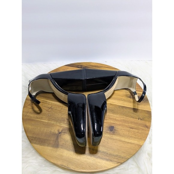 Jessica Simpson Black Patent Square Toe Block Heel Ankle Strap Pumps Womens 9.5M - Picture 6 of 8